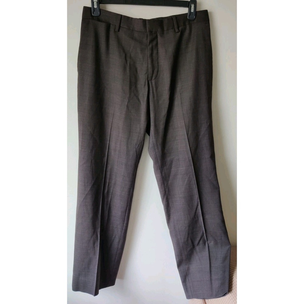 Banana Republic Classic Fit Wool Blend Dress Pants Men's 32x30 Brown Plaid